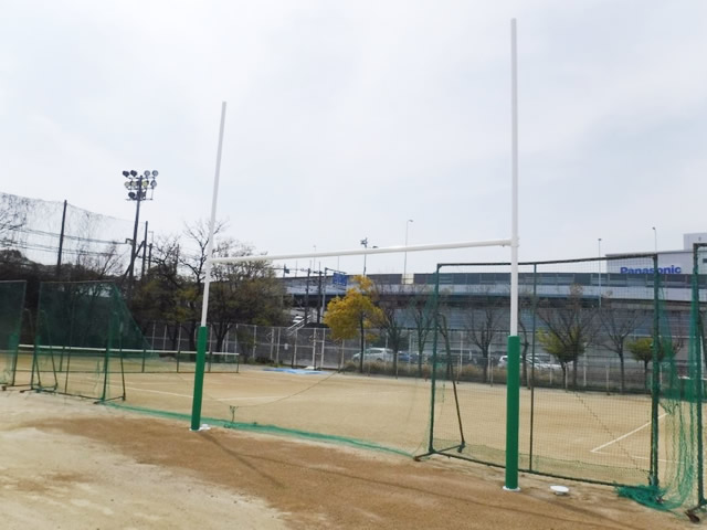 施工後の様子　ラグビーゴールポスト