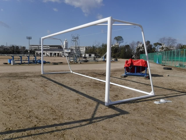 納品後の様子　サッカーゴール 　大阪市立大学　グラウンド　