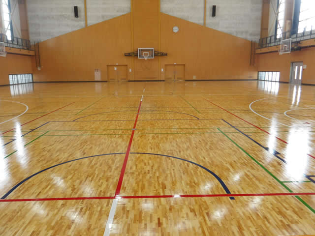 郡家体育館　アリーナ改修工事