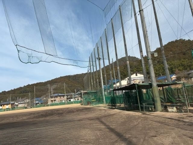 高等学校グラウンドバックネット修繕